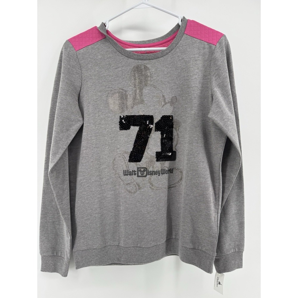 Disney Parks‎ Sequin 71 Women's M Mickey Mouse NWT  Gray Pink